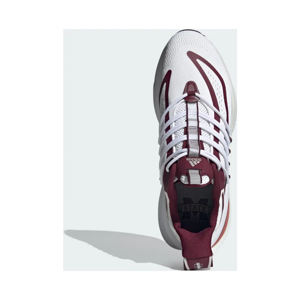Adidas Mississippi State Alphaboost V1 “Cloud White Team Maroon Cool Grey” (IE1030)