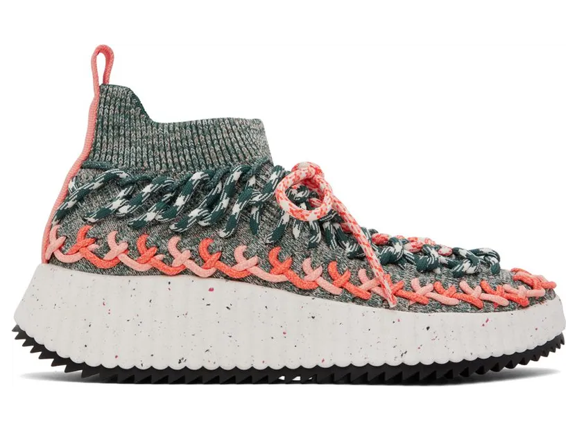 Chloé Green Nama Sock 98R Green – Orange 1 (CHC22W698H4)