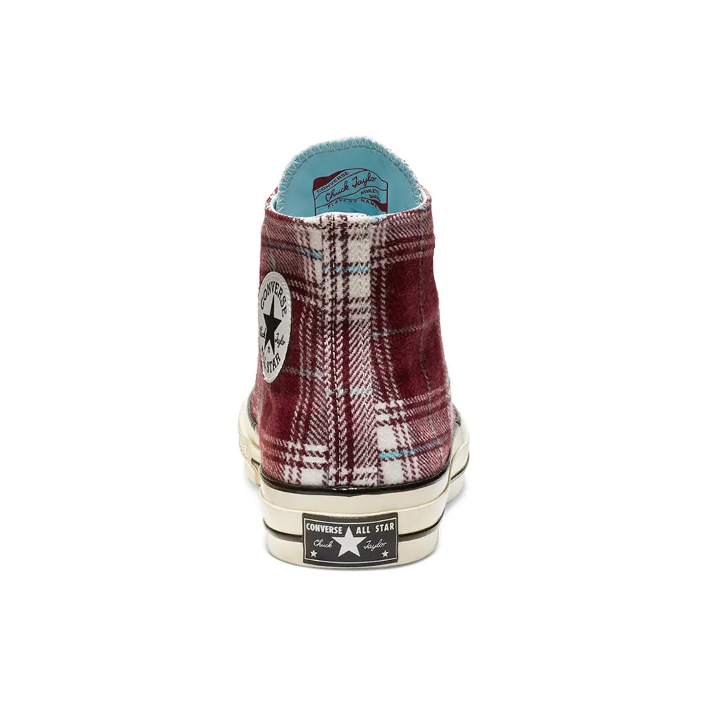 Converse Chuck Taylor All-Star 70s Hi Plaid Pack Dark Burgundy Dark Burgundy/Cyan Tint-Egret (162403C)