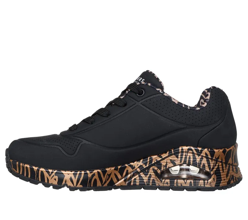 Skechers x JGoldcrown: Uno – Loving Love Sneaker Black/Roos Gold