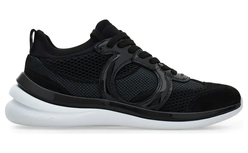 Ferragamo Gancini Sneakers mit Mesh-Detail – Schwarz (791731)