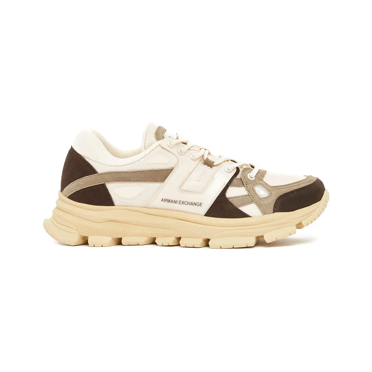 Armani Exchange Sneakers met chunky zool en vlakken – Beige (XM001678AF17356)