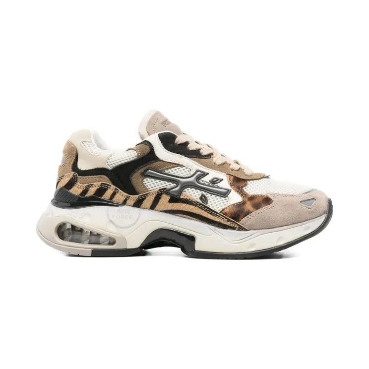 Premiata Sharky-D sneakers met tijgerprint – Beige (SHARKYD425)