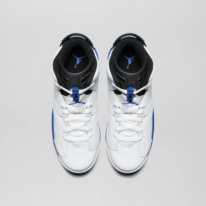 Jordan 6 Retro Sport Blue 2014 (GS) White/Sport Blue-Black (384665-107)