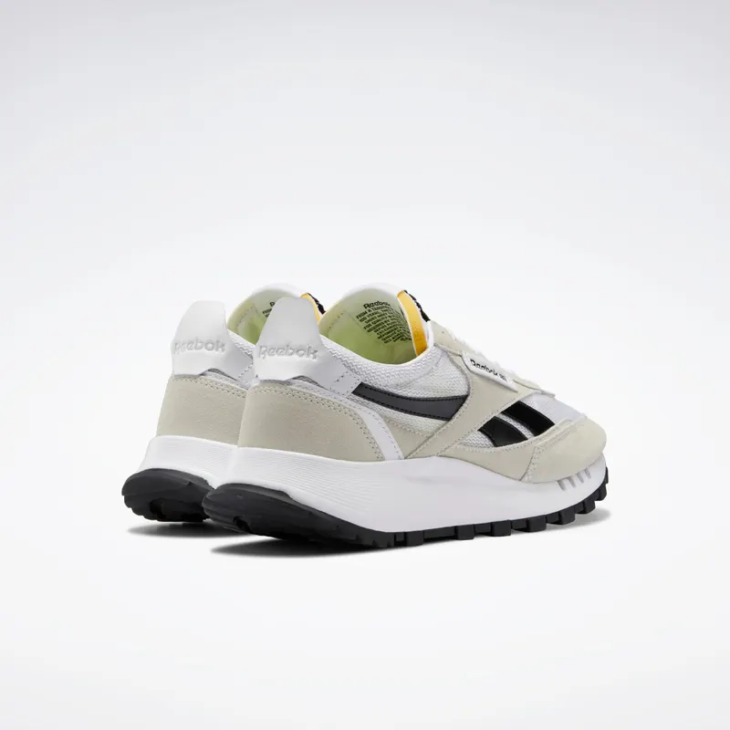 Reebok Classic Leather Legacy Shoes Cloud White / Core Black / Acid Yellow