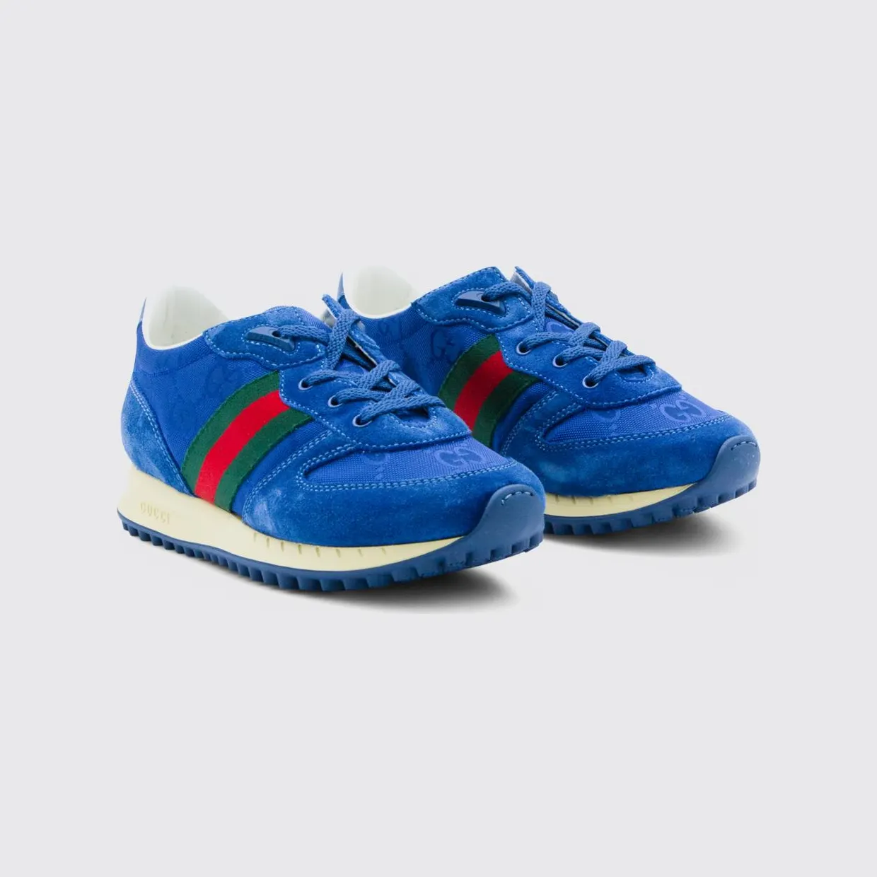 Gucci Re-Motion Sneakers in Suede and Canvas with GG Jacquard Monogram Blue (850511AAFO94241)