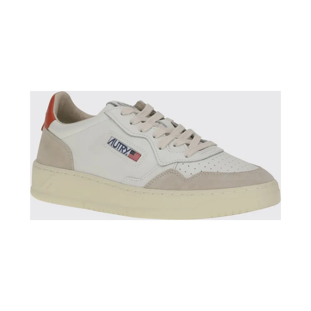 Autry Medalist Low in Leather, Suede and Nylon with a Bicolor Design Orange (AULMLS19)