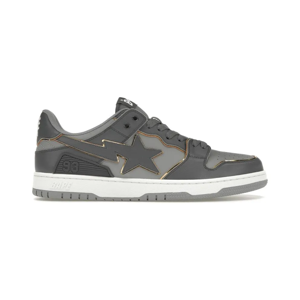 A Bathing Ape Bape SK8 Sta Grey Gold White (1J30-291-025)