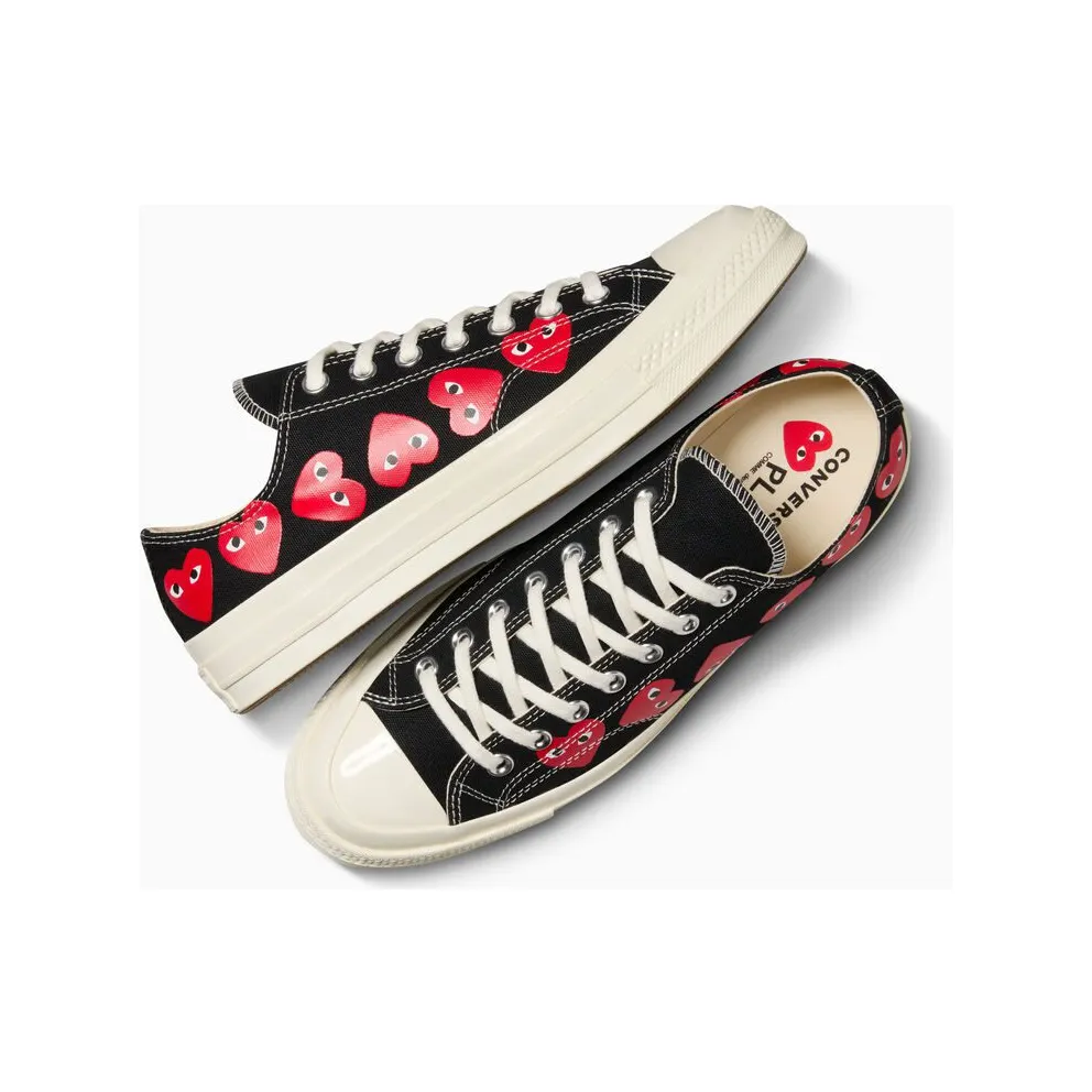 Converse x Comme des Garçons PLAY Chuck 70 Multi Heart Black/High Risk Red/Egret (A08149C)