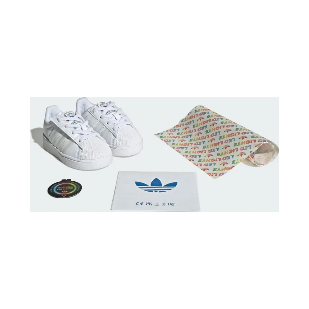 Adidas Superstar Led Lights Comfort Closure Elastic Lace Kids Cloud White / Cloud White / Cloud White (JQ6418)