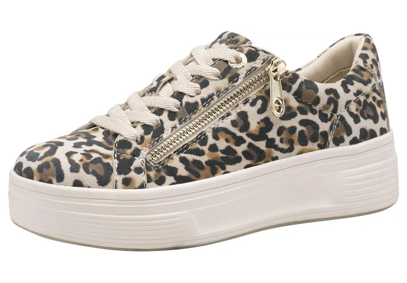 Tamaris sneaker Lichtbeige / Ombergrijs / Zwart (1973932)