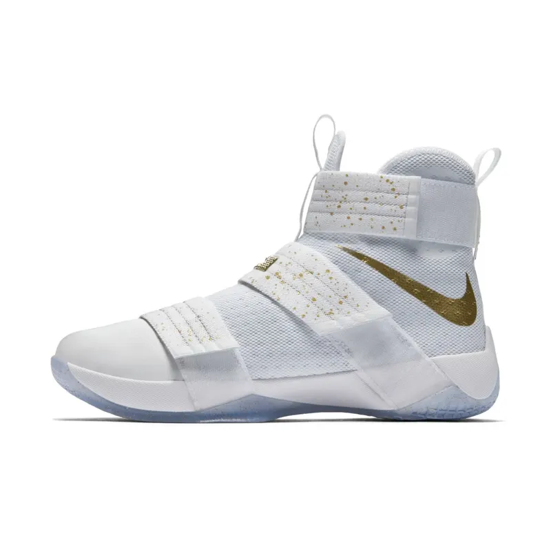 Nike LeBron Zoom Soldier 10 Gold Medal White/Metallic Gold-Dark Obsidian (883333-174)