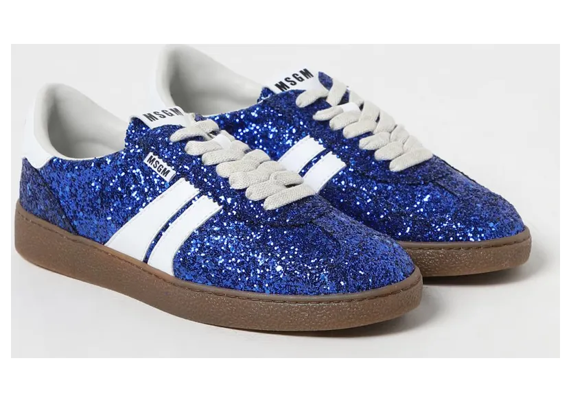 Msgm Retro sneakers in glittery fabric and synthetic leather Multicolor (3541MDS02158788)