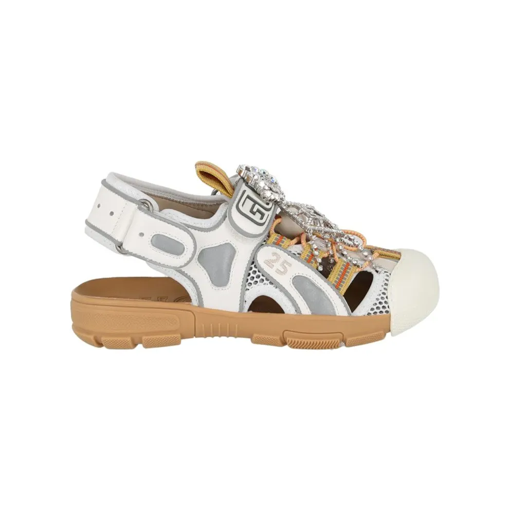 Gucci Tinsel Sport Sandals Crystal White Grey (571557 98D10 8475)