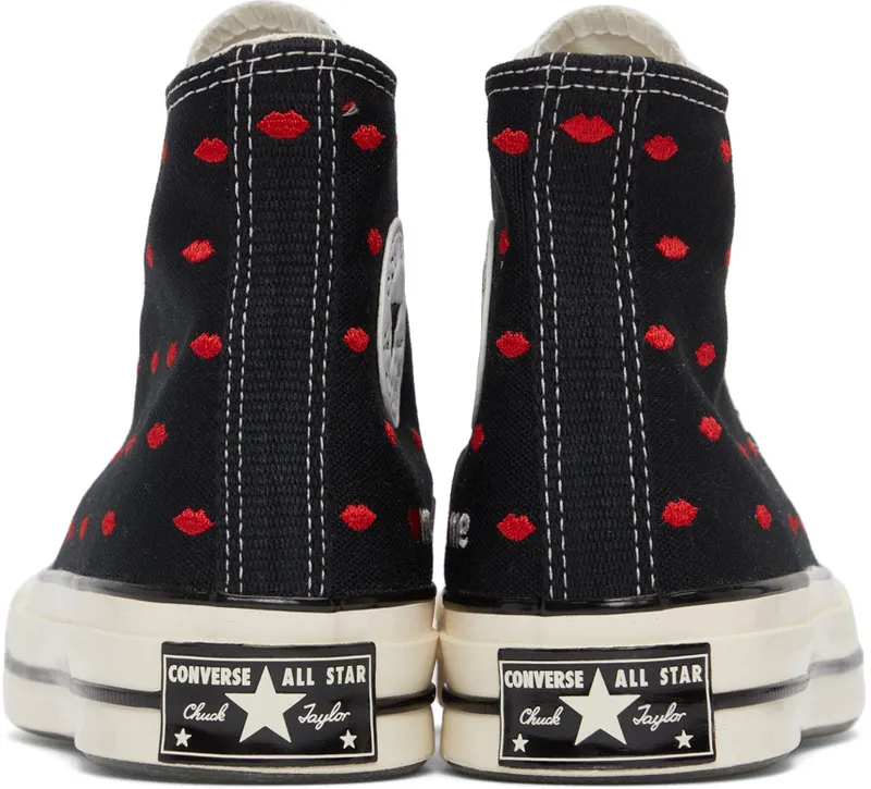 Converse Chuck 70 Embroidered Lips Black University Red Egret (A01600C)