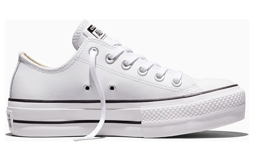 Converse Chuck Taylor All Star Platform Clean Leather Wit/zwart/wit