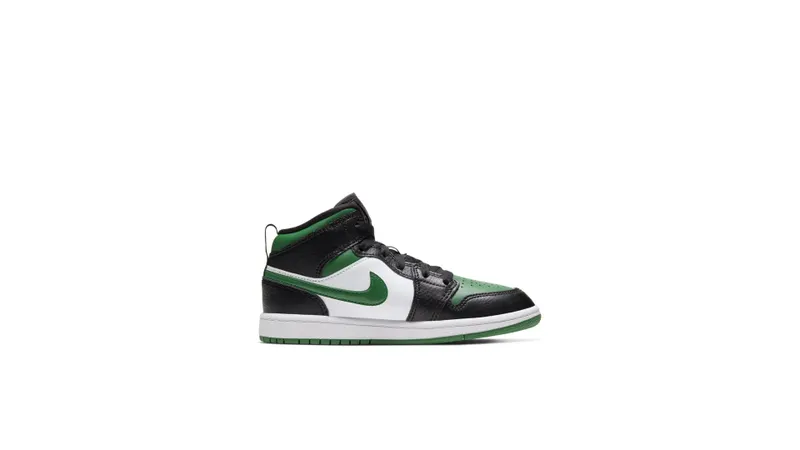 Jordan 1 Mid Pine Green (PS) Black/White/Gym Red (640734-067)