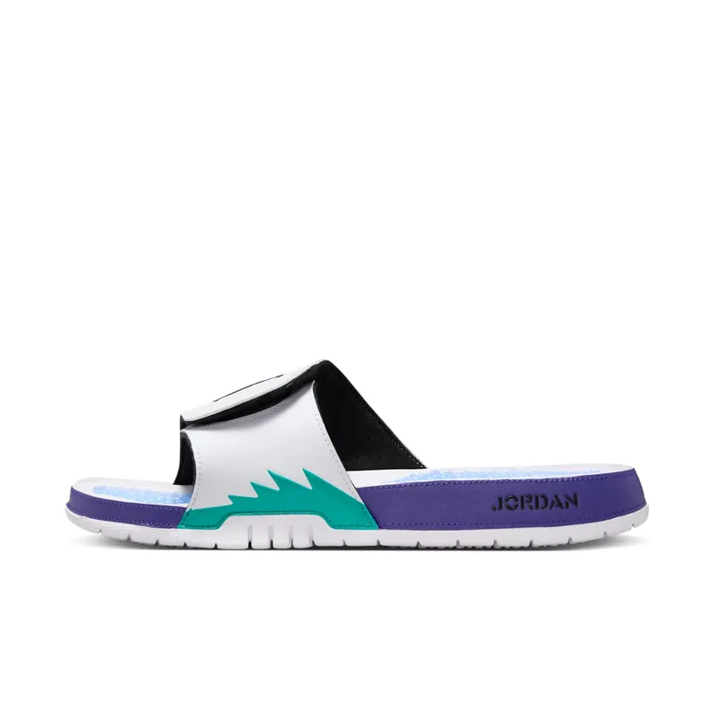 Jordan Hydro 5 Retro Slide “White New Emerald Grape Ice Black” (555501-103)