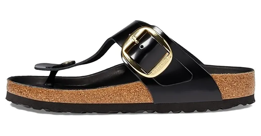 Birkenstock Gizeh Big Buckle “Natural Leather Patent – Nappa Glamour” (1021467)
