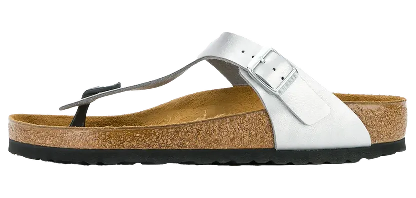 Birkenstock Gizeh “Birko-Flor – Silver” (0043851)