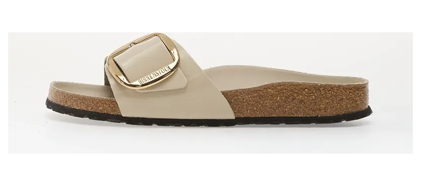Birkenstock Madrid Big Buckle Natural Leather Patent Women High-Shine Oyster 37 (1031823)