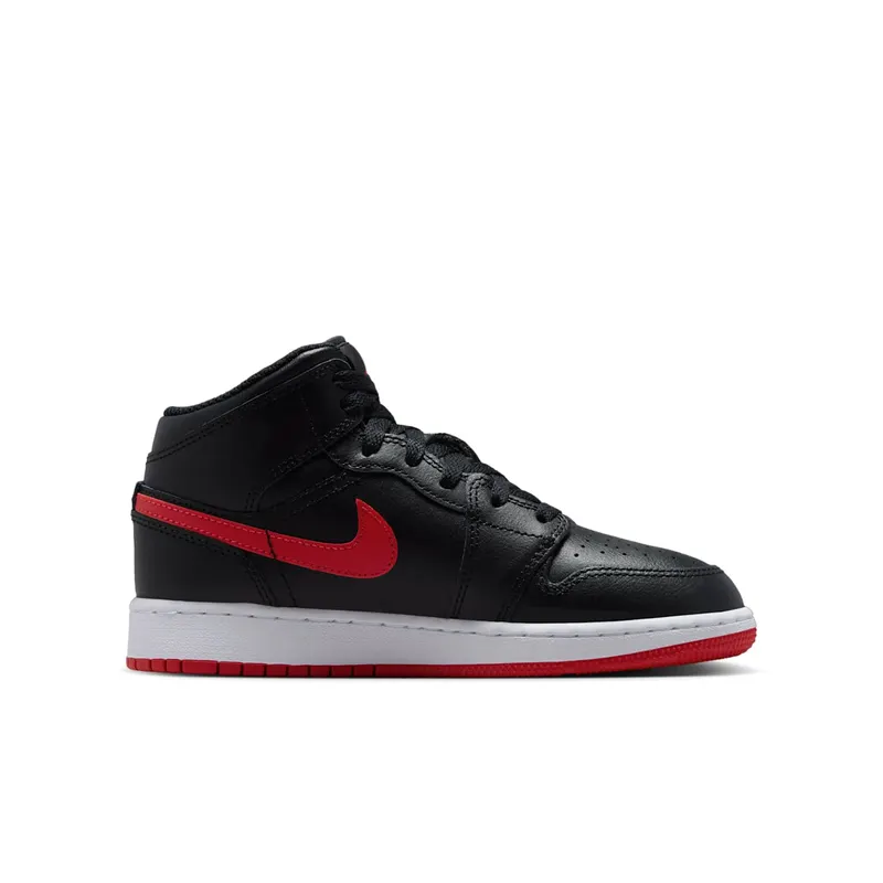 Air Jordan 1 Mid GS “Black / White / University Red” (DQ8423-005)