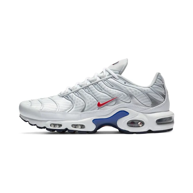 Nike Air Max Plus “White / Midnight Navy / Bright Blue / University Red” (CW7575-100)