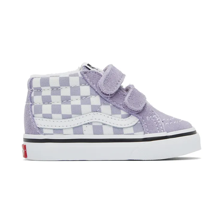 Vans Baby Purple & White Checkerboard Sk8-Mid Reissue V Sneakers (VN00018WARV1)