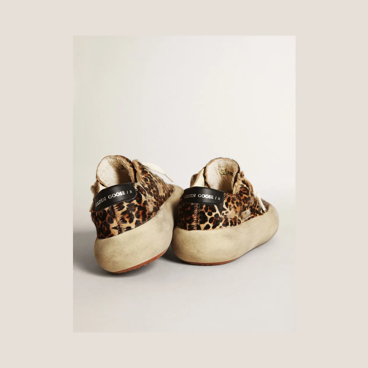 Golden Goose Space-Star In Leopard Print Pony Skin With Black Star (GWF00378.F003305.81472) (5)