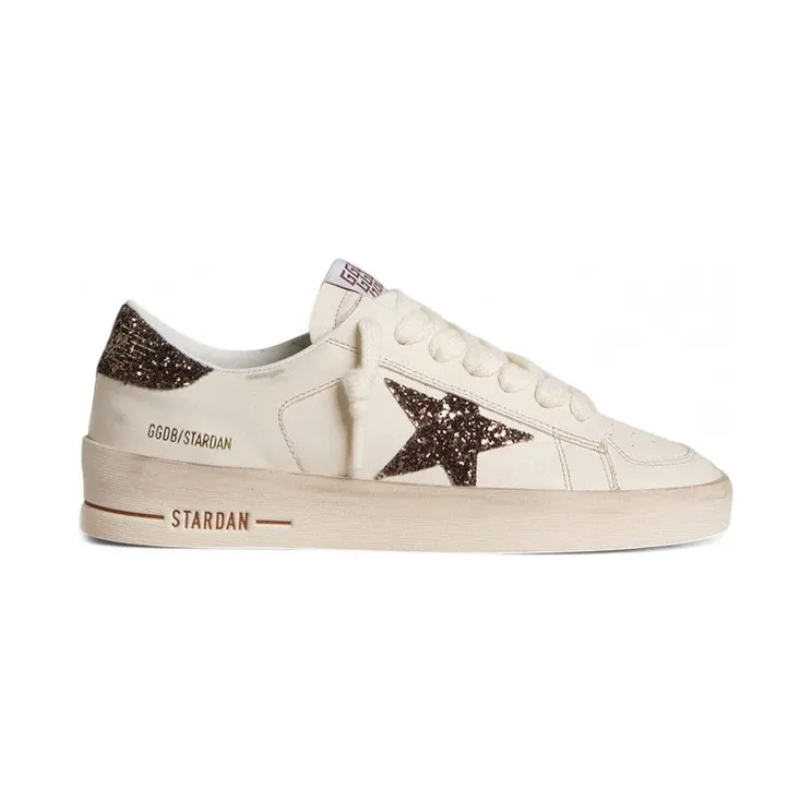 Golden Goose Stardan White Brown Glitter Star (GWF00128.F007939.10318)