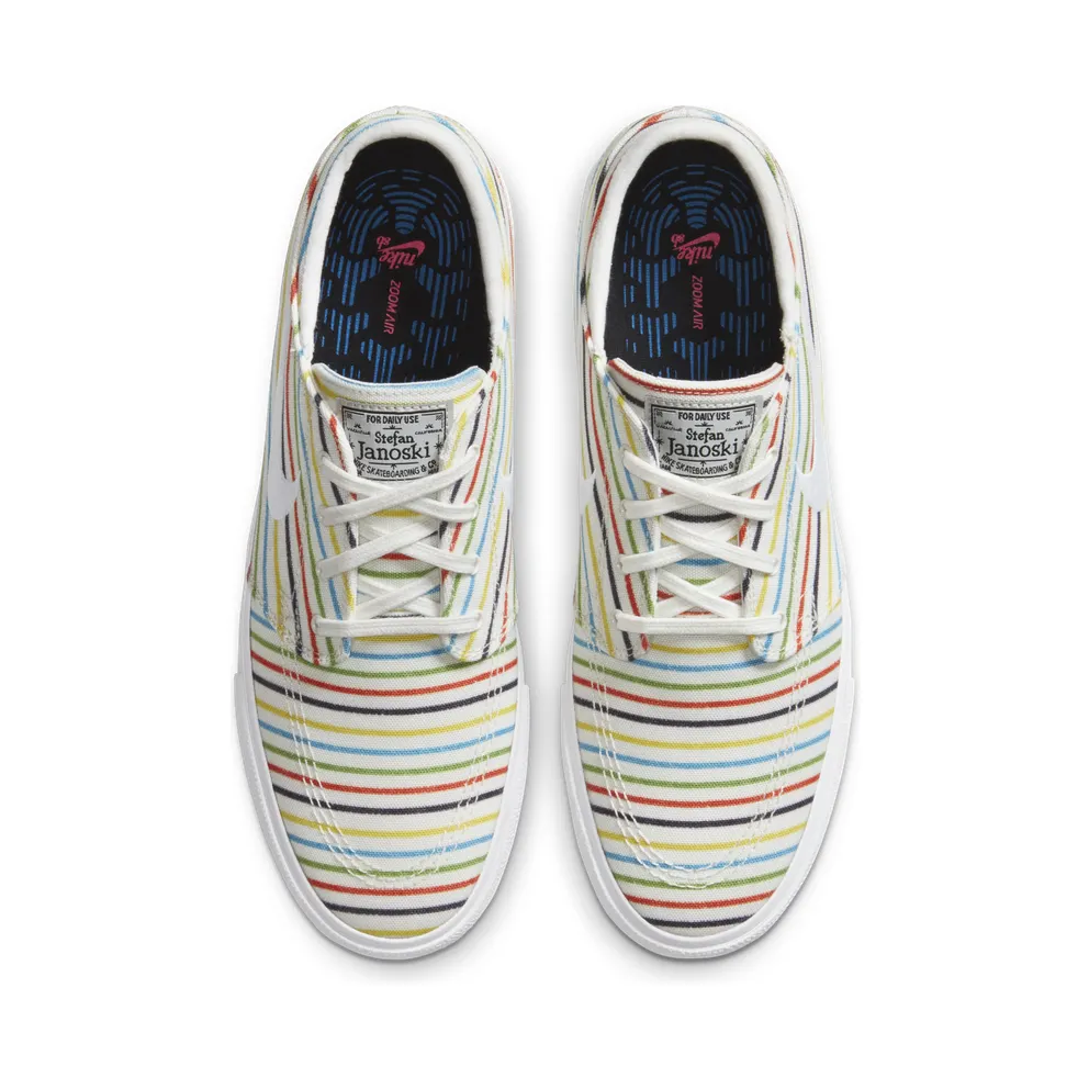 Nike SB Zoom Stefan Janoski Canvas Multi-Color Pinstripes Sail/Sail-White-White (AQ7878-100)