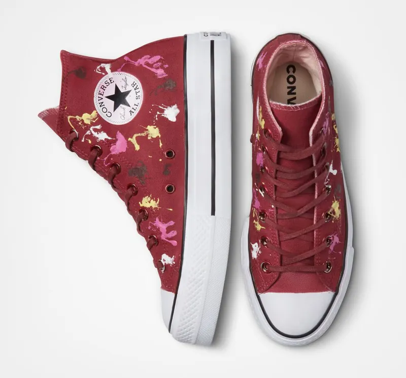 Converse Chuck Taylor All Star Lift Platform Pastel Splash Maroon Splash (A04318C)