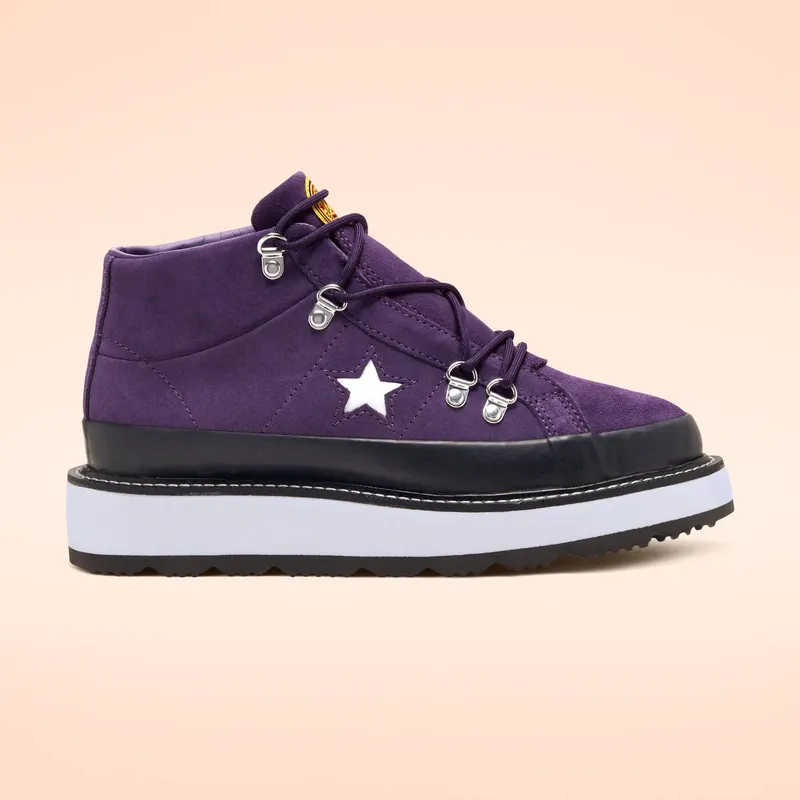 Converse Fleece Lined Boot One Star Mid Grand Purple/black/white (566162C)