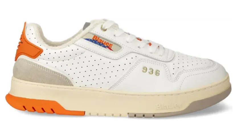 Blauer Geperforeerde leren “White” (S4HARPER07PER)