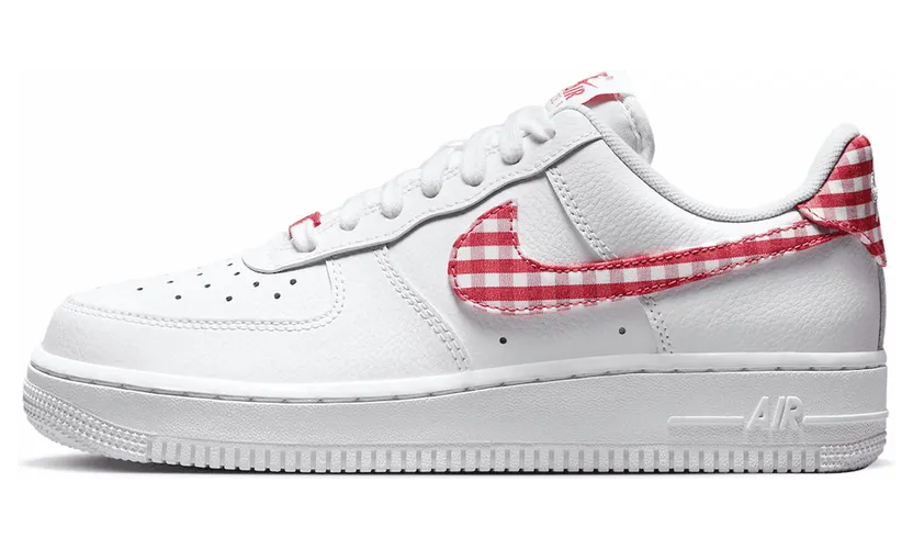 Nike Air Force 1 Low ’07 Essential White Mystic Red Gingham (DZ2784-101)