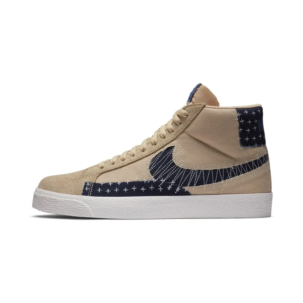 Nike SB Zoom Blazer Mid Sashiko Sesame Sesame/Mystic Navy-Sail-Gum Light Brown (CT0715-200)