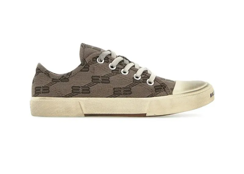 Balenciaga Paris Low Top BB Monogram Dark Beige Brown (688757W3RQ22298)
