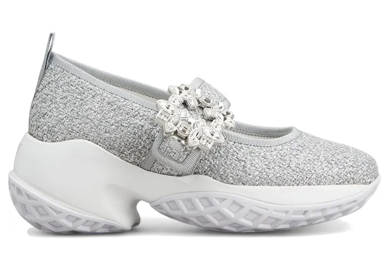 Roger Vivier Viv’ Run Babies Silver Crystal Buckle (RVW506380205PHB200)