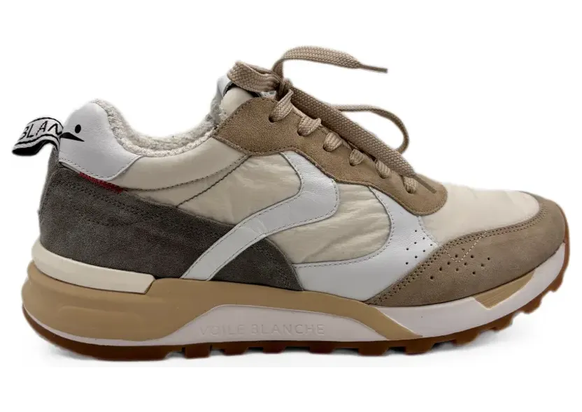Voile Blanche Magg suède sneakers met vlakken – Beige (MAGGSUEDE)