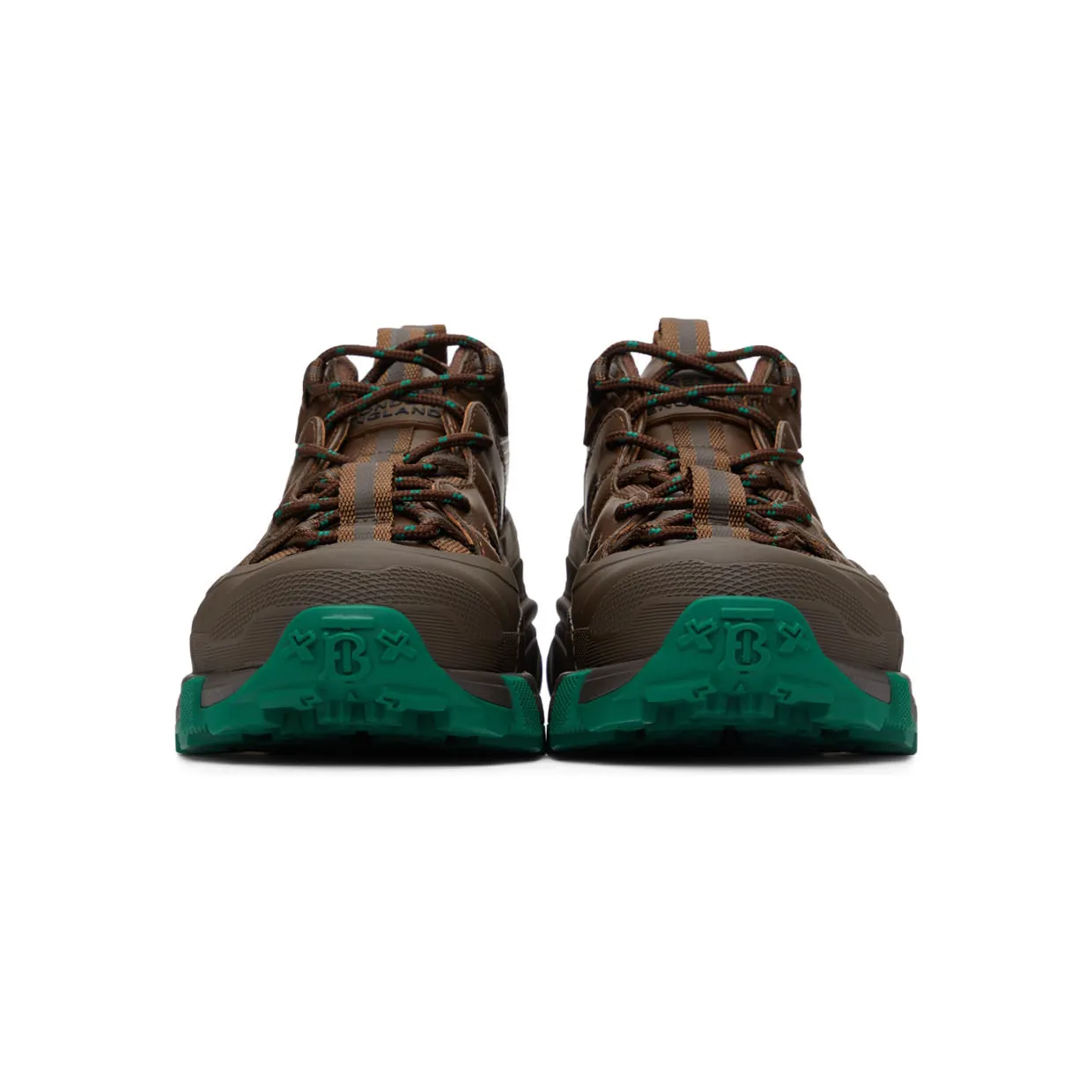 Burberry Brown & Green Arthur Sneakers (8045701) (2)