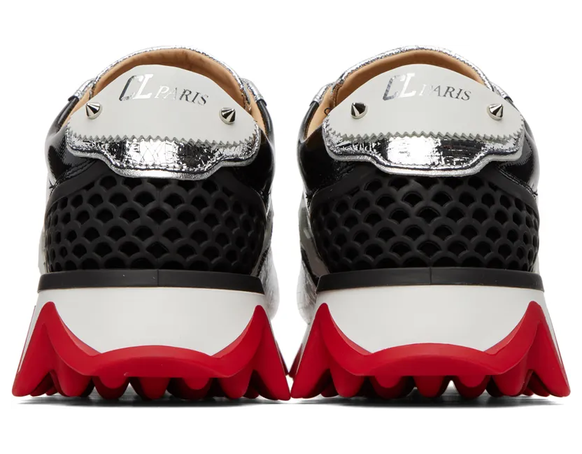 Christian Louboutin Black & Silver Loubishark Sneakers (3220815) (2)