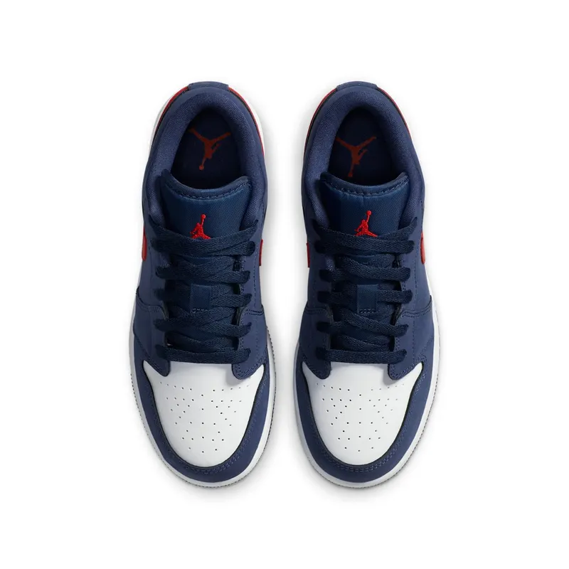 Jordan 1 Low USA (GS) Midnight Navy/White-University Red (CV9844-400)