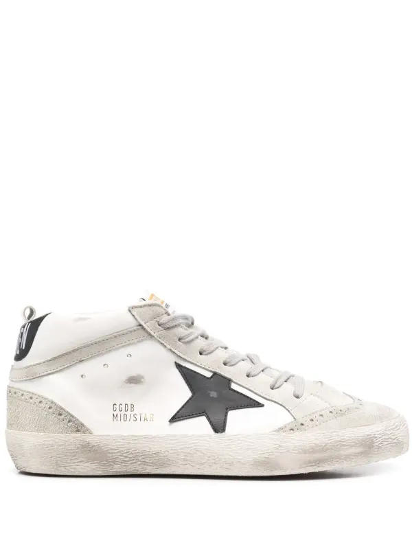 Golden Goose Mid Star sneakers with gerafeld effect – White (GMF00122F001487)