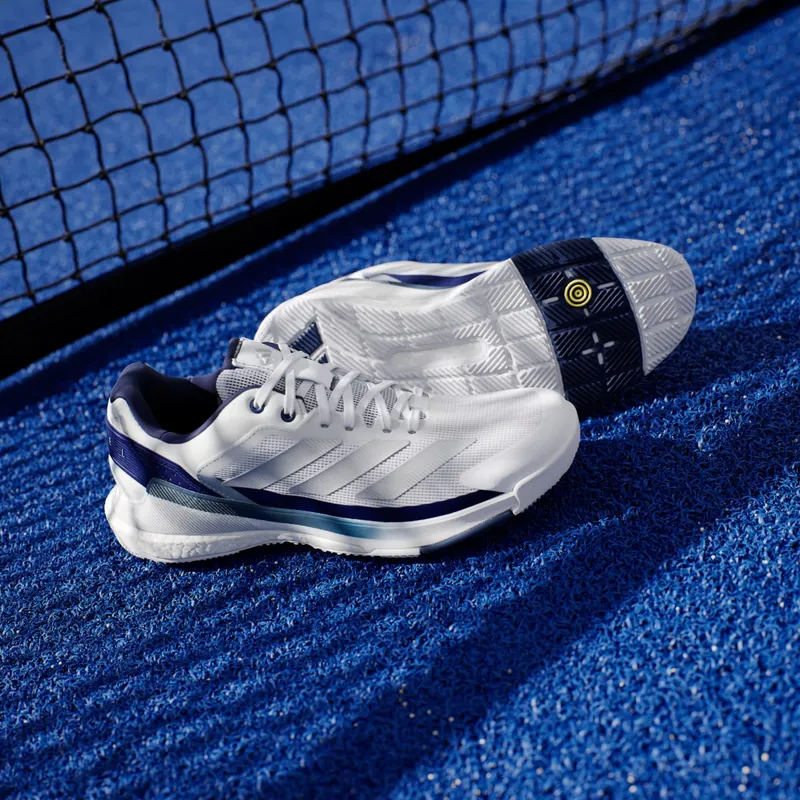 Adidas Crazyquick BOOST Padel Cloud White / Silver Metallic / Dark Blue (JR2124)