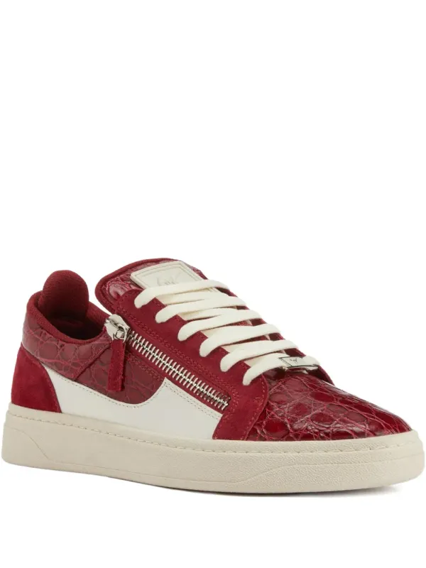 Giuseppe Zanotti Frankie sneakers with krokodillen-reliëf – Red (RU50021001)
