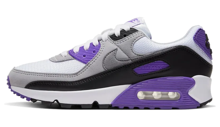 Nike Air Max 90 “White / Hyper Grape / Black / Particle Grey” (CD0490-103)