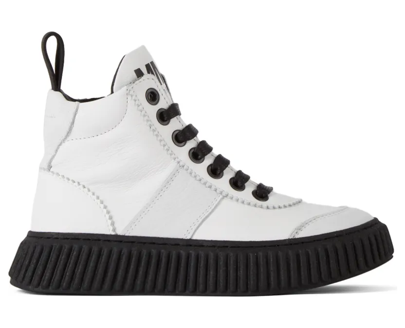 MM6 Maison Margiela Kids White & Black Logo Boots (68977)