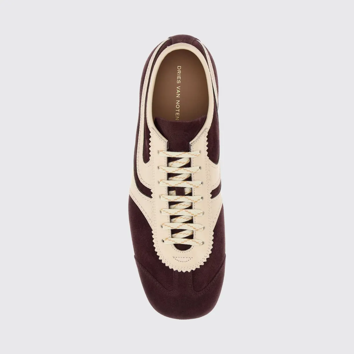 Dries Van Noten Bicolor Low-Top Sneakers in Smooth and Suede Leather Violet (2620217000132402) (2)