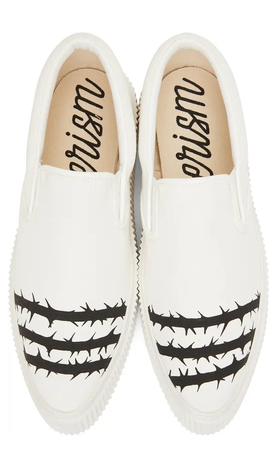 Undercoverism White Barbed Wire Slip-On Sneakers (UI2A4F01-2) (5)