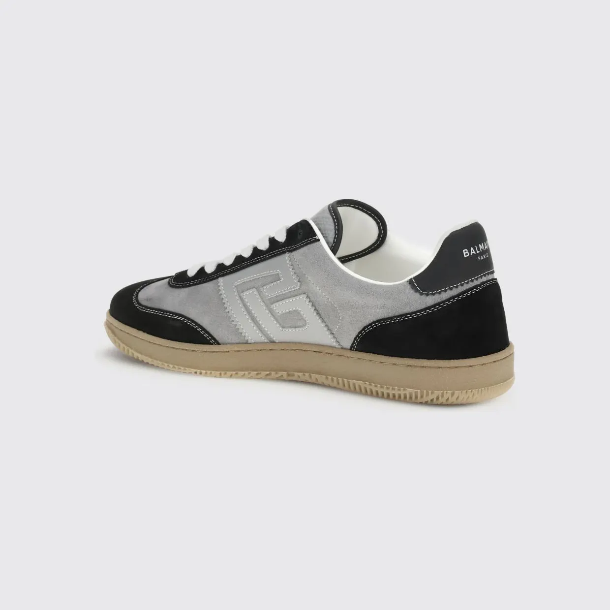 Balmain Swan Suede Sneakers Grey (GM1VI360LGVOYFG) (2)